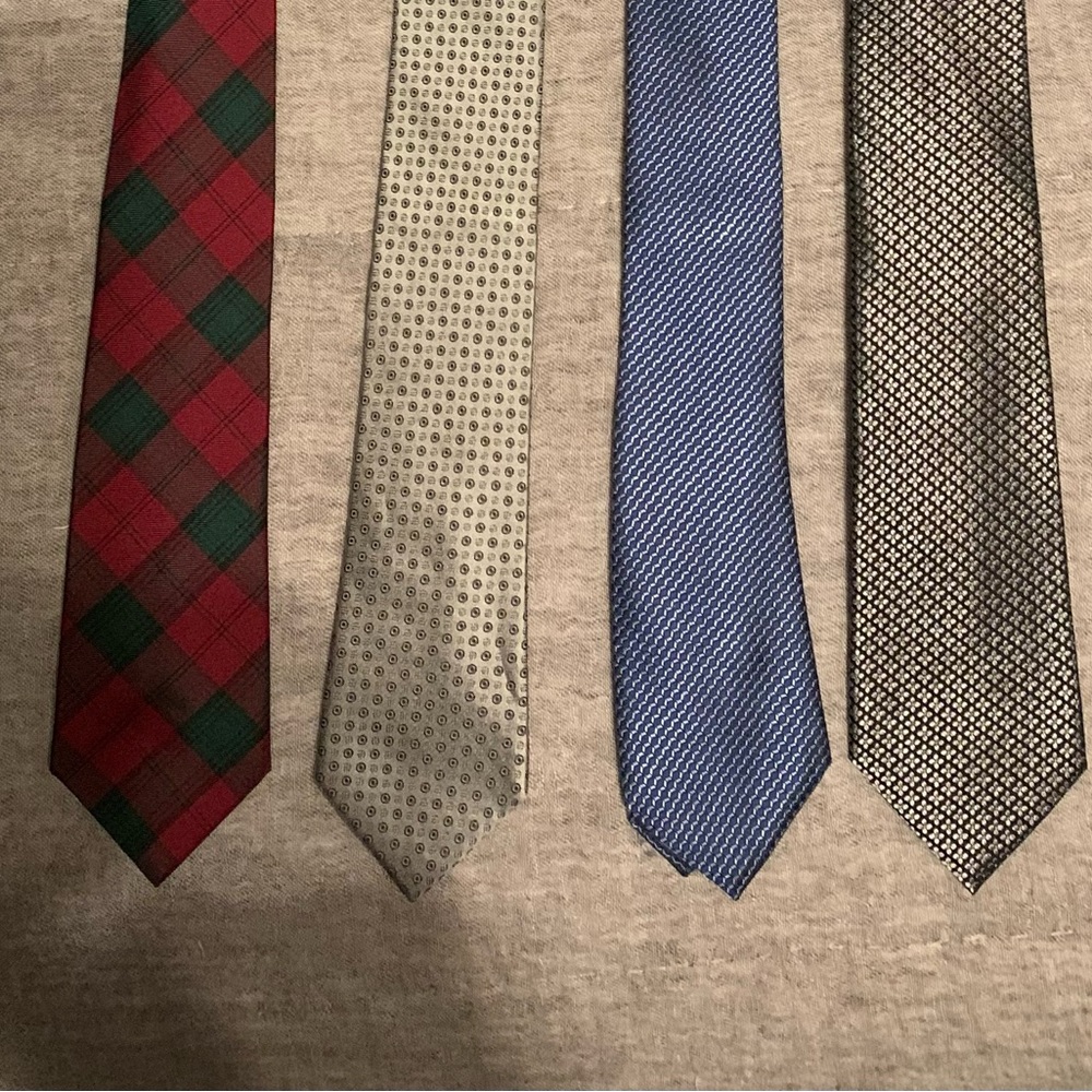 Stylish Red, Gray, Blue and Black Ties with Distinctive Patterns